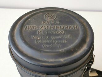 Luftschutz Gasmaske in Dose von Zschiedrich , Originallack