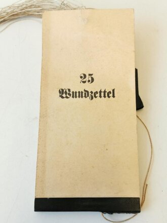 25 Wundzettel, originaler, kompletter Block datiert 1938