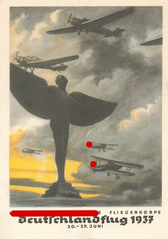 Propagandakarte des NS Fliegerkorps "Deutschlandflug...