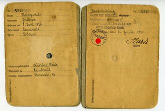 Luftfahrerschein für Segelflugzeugführer, ausgestellt in Wiesbaden 1944,
