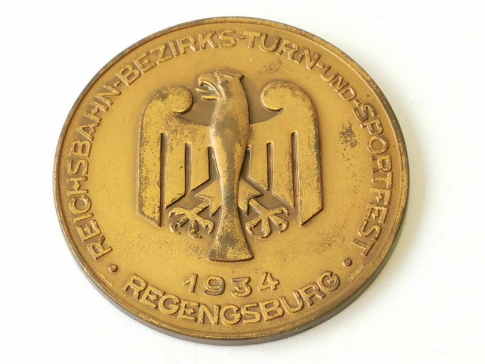 Deutsche Reichsbahn, nicht tragbare Sieger Medaille des Reichsbahn Be