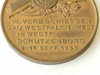 Westfälischer Schützenbund, tragbare Medaille des VI.Verband Schiessen Gau Westfalen 1933. Durchmesser 40mm