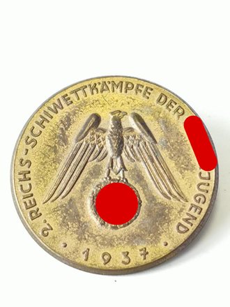 Blechabzeichen " 2.Reichs Schiwettkämpfe der Hitler Jugend 1937"