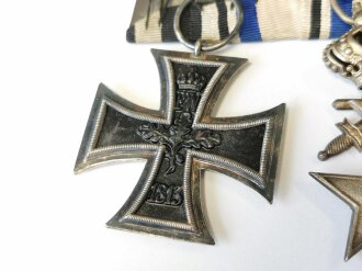 Bayern, Ordenspange Militär Verdienstkreuz 2.Klasse mit Krone und Schwertern sowie Eisernes Kreuz 2.Klasse 1914