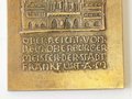 Stadt Frankfurt / Main, Siegerplakette " Tag der Betriebswettkampfe 1937" für den 1. Sieger im Kugelstossen der Männer. 53 x 68mm