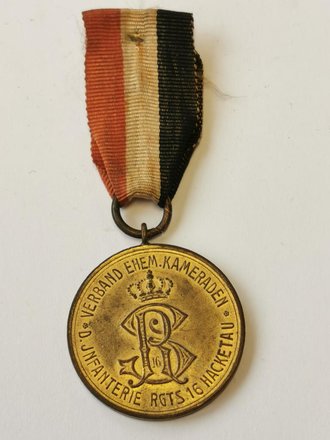 Tragbare Medaille für treue Dienste " Verband ehemaliger Kameraden des Infanterie Regiments 16 Hacketau" Durchmesser 31mm