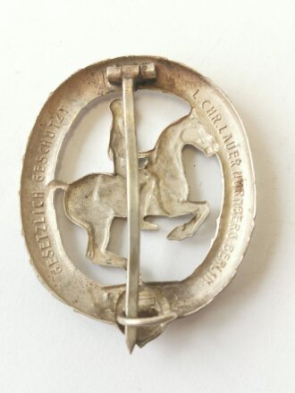 Deutsches Reiterabzeichen 2. Stufe in Silber, Hersteller Lauer Nürnberg