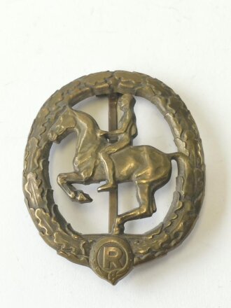 Deutsches Reiterabzeichen 3. Stufe in bronze, Hersteller Lauer Nürnberg