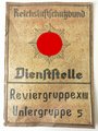 Blechschild "Reichsluftschutzbund Dienststelle" Ungereinigtes Stück, Maße 30 x 42cm