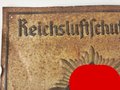 Blechschild "Reichsluftschutzbund Dienststelle" Ungereinigtes Stück, Maße 30 x 42cm