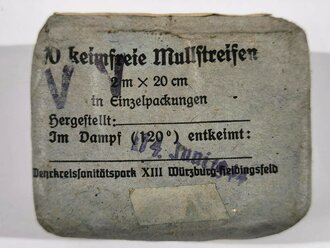 10 keimfreie Mullstreifen Wehrmacht datiert 1944