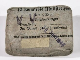 "10 keimfreie Mullstreifen" Wehrmacht datiert 1944