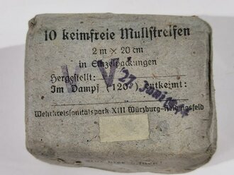 10 keimfreie Mullstreifen Wehrmacht datiert 1944