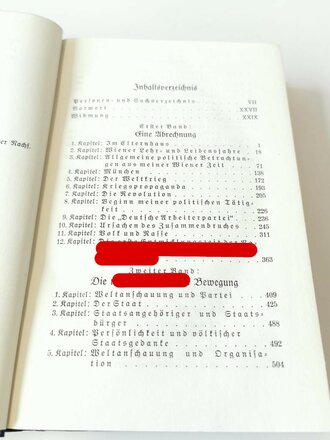 Adolf Hitler "Mein Kampf" Blaue Ganzleinenausgabe  von 1934 im Schutzumschlag