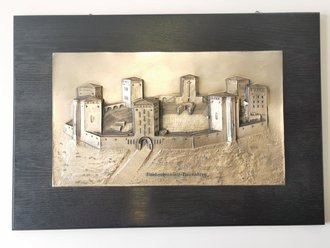 Reichsehrenmal Tannenberg, Metallrelief auf Holzplatte 31 x 45cm