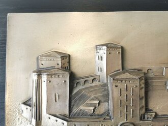 Reichsehrenmal Tannenberg, Metallrelief auf Holzplatte 31 x 45cm