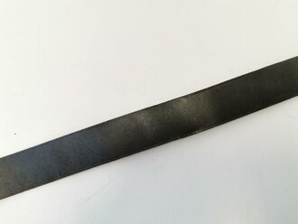 Feldbinde für Offiziere, schwarzes Leder, Gesamtlänge 106cm
