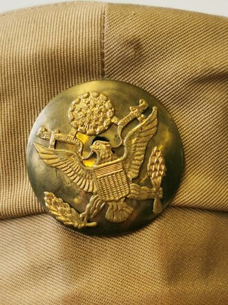 U.S. Army WWII Enlisted mens khaki crusher cap service,...