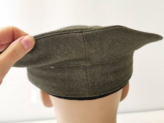 U.S. Marine Corps EM / NCO Visor hat, WWII or Korean war era. Sweatband loose, small moth holes, otherwise good condition, size 7 3/8