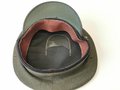 U.S. Marine Corps EM / NCO Visor hat, WWII or Korean war era. Sweatband loose, small moth holes, otherwise good condition, size 7 3/8