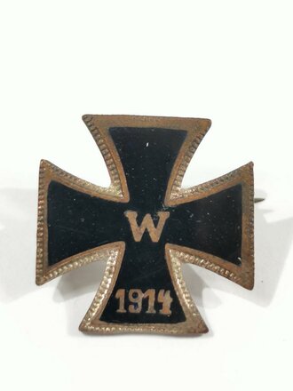 1.Weltkrieg, patriotische Brosche Eisernes Kreuz, emailliert, Höhe 16mm