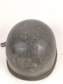 U.S. WWII steel helmet shell, front seam, fixed bail, original paint