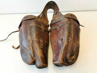 Bayern, Packtasche zum Armeesattel alter Art ( M1876) aptiert.  Leder angetrocknet, ungereinigt