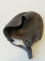 1. Weltkrieg Hufschuh, Leder angetrocknet, gefettet, Metallbeschlag neuzeitlich überlackiert