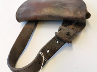 1. Weltkrieg Hufeisentasche, Leder angetrocknet