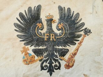 Preußische Stahlrohrlanze Modell 1890, Gereinigtes Stück in gutem Zustand, die Lanzenflagge vermutlich original zugehörig. KEIN VERSAND
