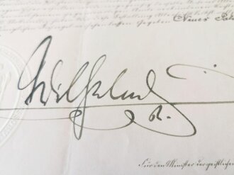 Kaiser Wilhelm II, eigenhändige Unterschrift auf meiner Bestallung datiert 1908