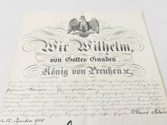 Kaiser Wilhelm II, eigenhändige Unterschrift auf meiner Bestallung datiert 1908