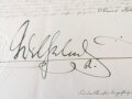 Kaiser Wilhelm II, eigenhändige Unterschrift auf meiner Bestallung datiert 1908