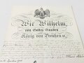 Kaiser Wilhelm II, eigenhändige Unterschrift auf meiner Bestallung datiert 1908