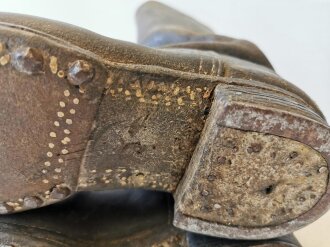 Paar Stiefel für Mannschaften der Wehrmacht. Weiches Leder, ungereinigtes Paar, Sohlenlänge  27cm