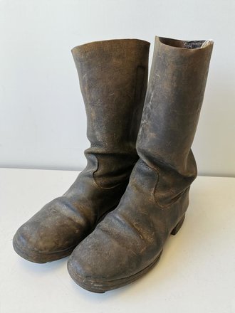 Paar Stiefel für Mannschaften der Wehrmacht. Weiches Leder, ungereinigtes Paar, Sohlenlänge  27cm