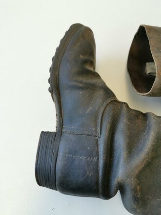 Paar Stiefel für Mannschaften der Wehrmacht. Weiches Leder, ungereinigtes Paar, Sohlenlänge  27cm