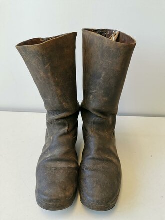 Paar Stiefel für Mannschaften der Wehrmacht. Weiches Leder, ungereinigtes Paar, Sohlenlänge  27cm