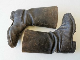 Paar Stiefel für Mannschaften der Wehrmacht. Weiches Leder, ungereinigtes Paar, Sohlenlänge  27cm