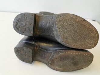 Paar Stiefel für Mannschaften der Wehrmacht. Weiches Leder,waren ursprünglich Stiefel für Berittene, Sohlenlänge  30cm