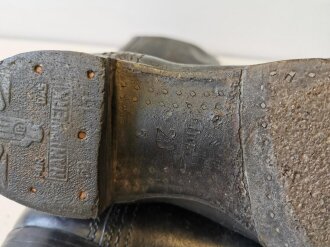 Paar Stiefel für Mannschaften der Wehrmacht. Weiches Leder,waren ursprünglich Stiefel für Berittene, Sohlenlänge  30cm