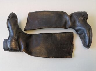 Paar Stiefel für Mannschaften der Wehrmacht. Weiches Leder,waren ursprünglich Stiefel für Berittene, Sohlenlänge  30cm