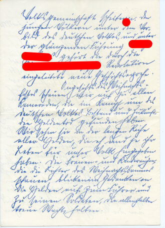 Jacob Sprenger, Gauleiter von Hessen Nassau und Reichsstatthalter in Hessen, eigenhändiger Brief mit Unterschrift datiert 1942