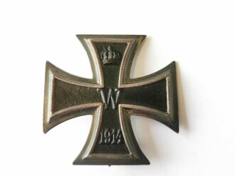 Eisernes Kreuz 1. Klasse 1914, Herstellermarkierung "KAG" im Etui mit EK Aufdruck