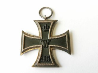 Eisernes Kreuz 2. Klasse 1914, Magnetisches Stück, Bandring und Ring dazu markiert "925"