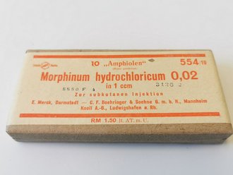 Schachtel " Morphium hydrochloricum" leer