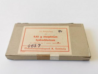 Schachtel " Morphium hydrochloricum" leer