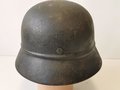 Stahlhelm Luftschutz, Befestigung des Kinnriemen abgerissen, sonst gut, ungereinigtes Stück