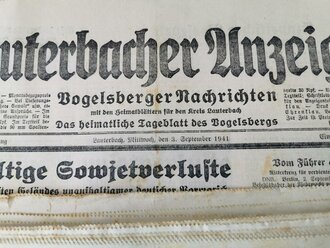 Konvolut von 133 Ausgaben " Lauterbacher Anzeiger, Vogelsberger Nachrichten"  Alle Ausgaben von 1941 und 42, nicht auf Vollständigkeit überprüft