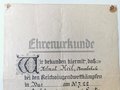 Ehrenurkunde DRL für den Sieg bei den Reichsjugendwettkämpfen 1922